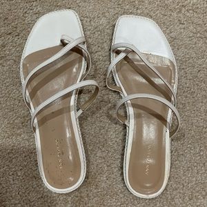 Ann Taylor white flat sandals